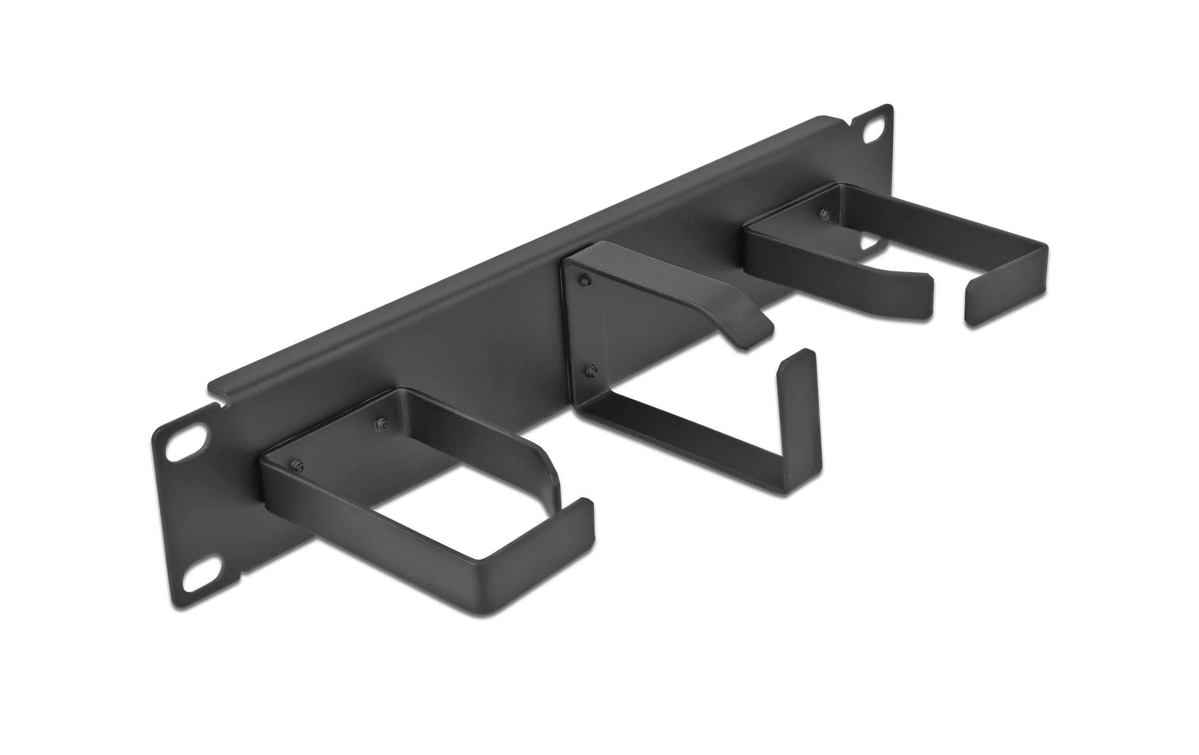 Delock 10" Kabelmanagement Rangierpanel Mit 3 Metall Bügeln, 1 HE, schwarz
