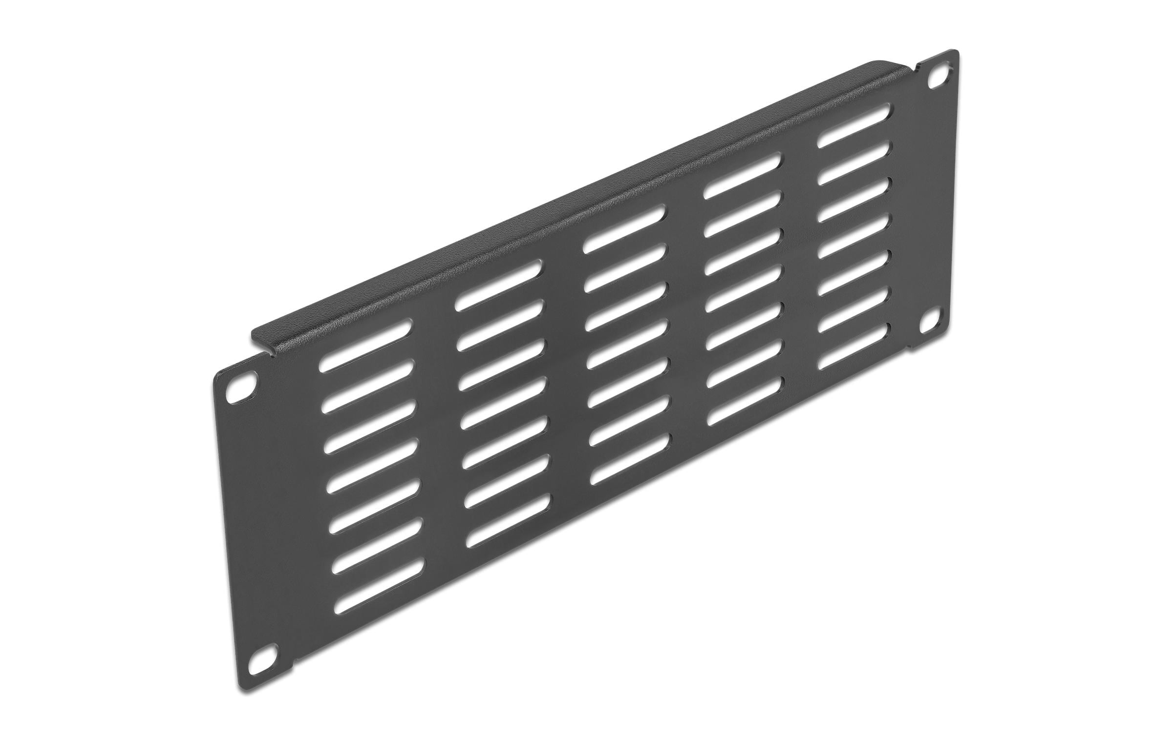 Delock 10" Netzwerkschrank Panel, 2 HE Mit Lüftungsschlitzen horizontal, schwarz