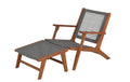 Sessel mit Hocker hochwertigem, geöltem Akazienholz, FSC®