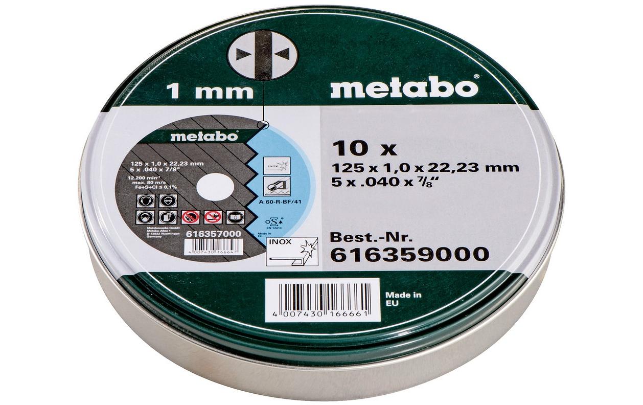 Metabo 10 Trennscheiben in Dose Promotion 125x1,0x22,23
