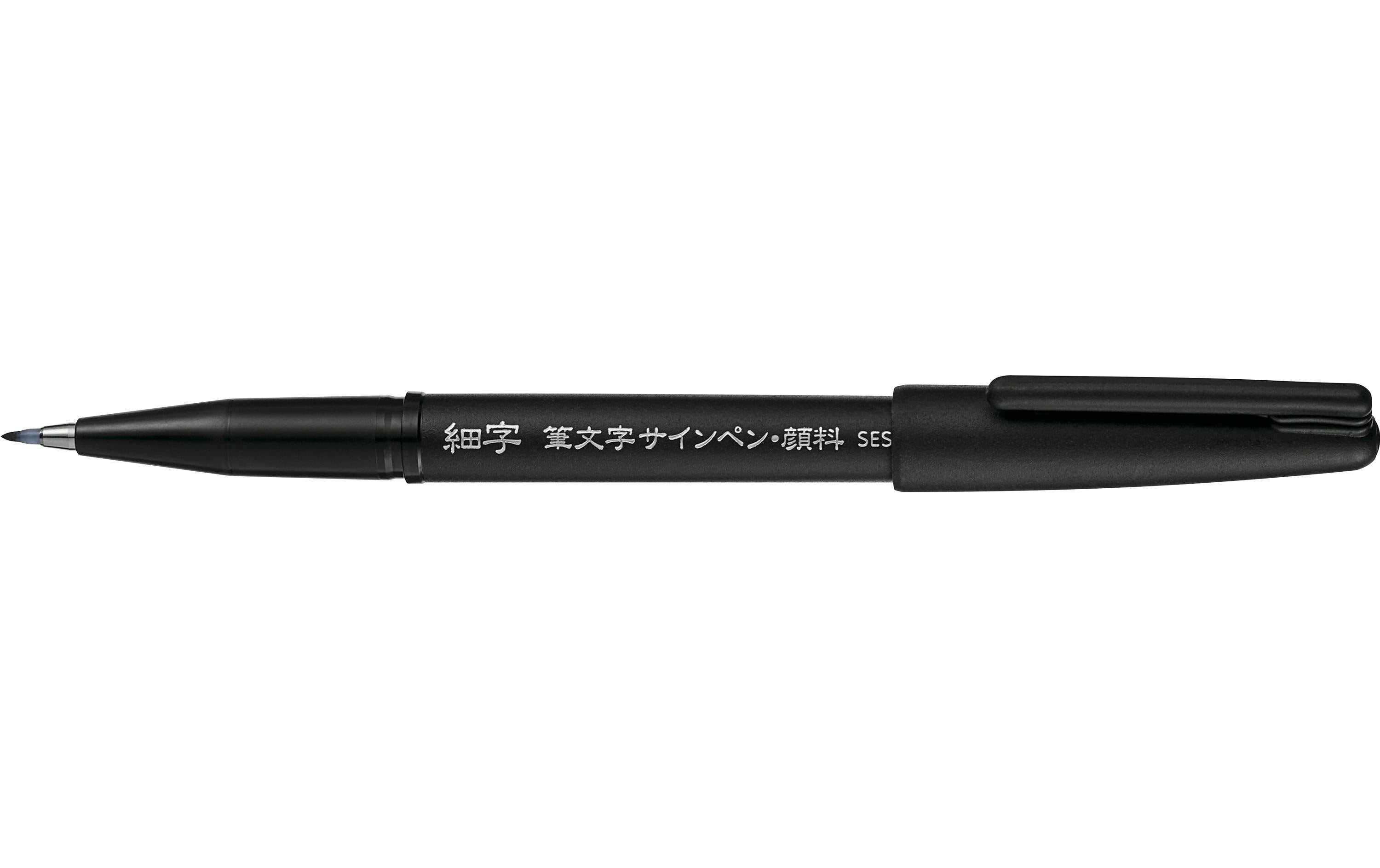 Pentel Brush Sign Pen Pigment mittel schwarz, Schriftfarbe: schwarz