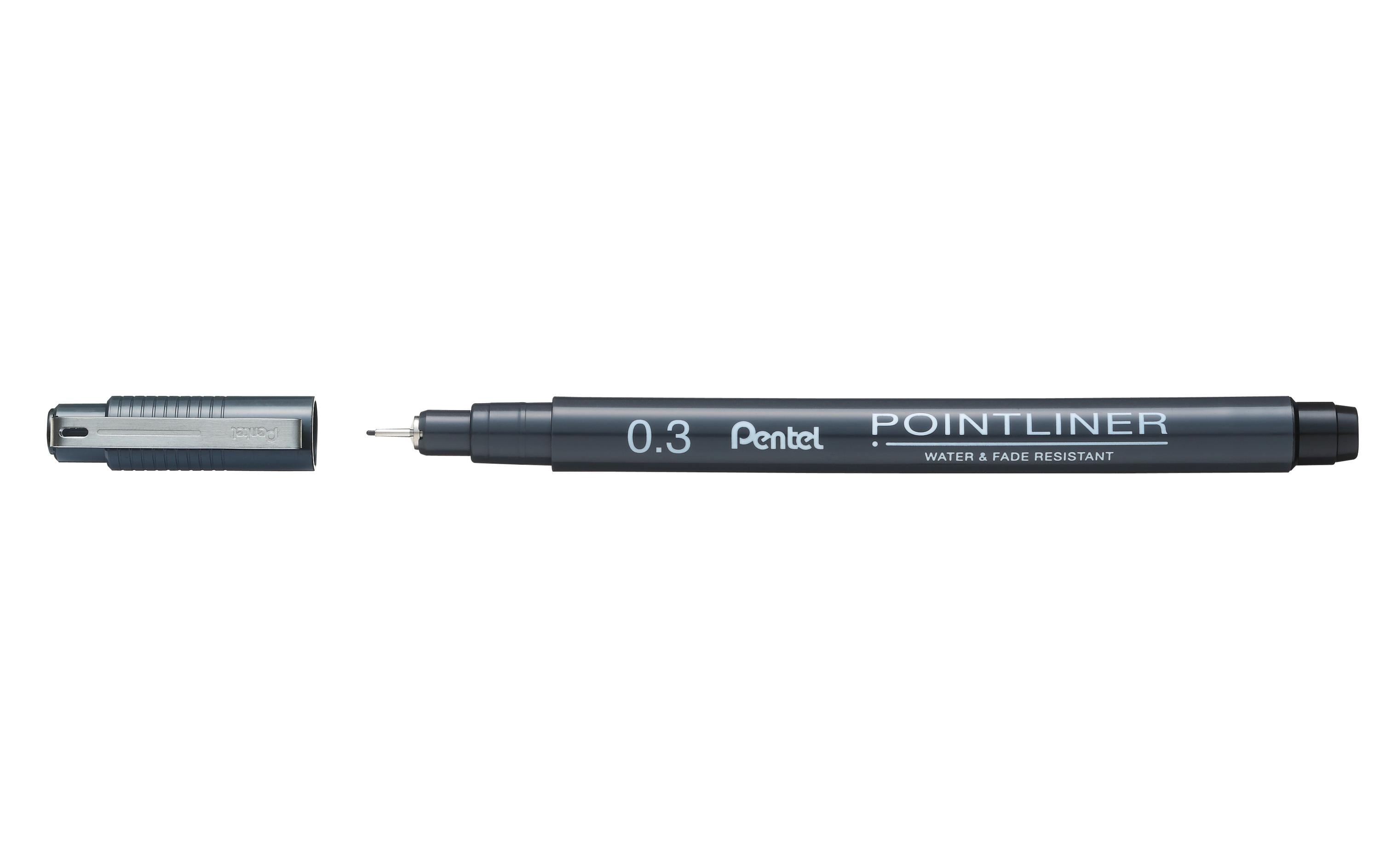Pentel Fineliner Pigment POINTLINER 0.3mm, schwarz