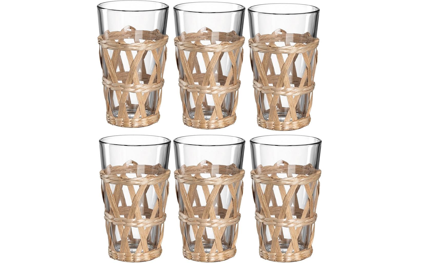 Leonardo Glas Garda mit Geflecht 500ml 6 Stk., H: 15cm, D: 9cm