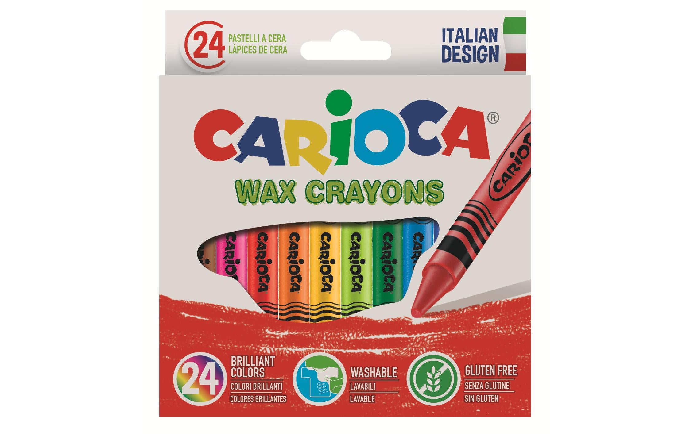 Carioca Wachsmalkreide Wax E-24 24 Maxi-Wachsmalstiften, 8mm