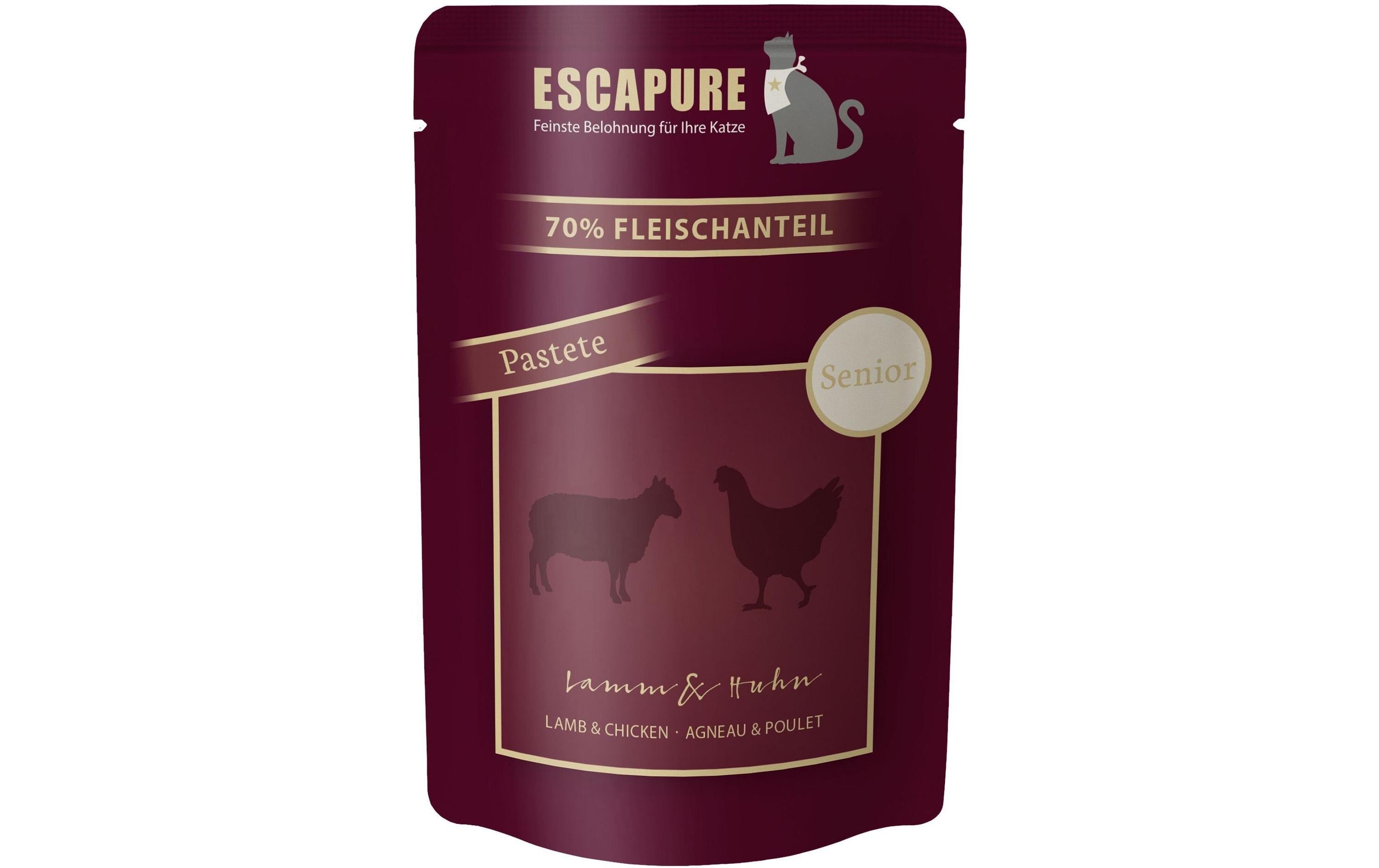 Escapure Cat Nassfutter Pouch Senior Lamm & Huhn, 100g