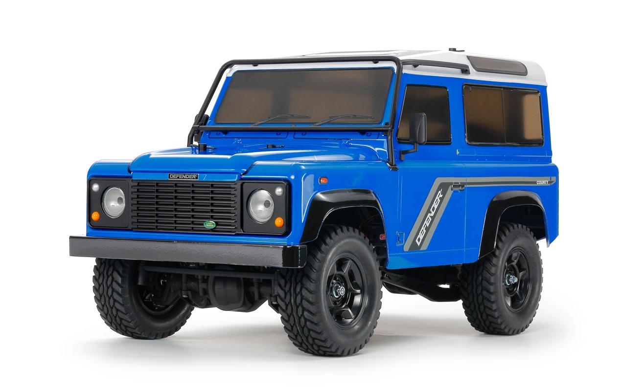 Tamiya LR 90 Defender blau lackiert Bausatz ohne ESC, 1:10, 4WD, CC-02