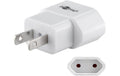 Max Hauri Reiseadapter Schweiz / USA 2-Pol weiss, max. 16 A