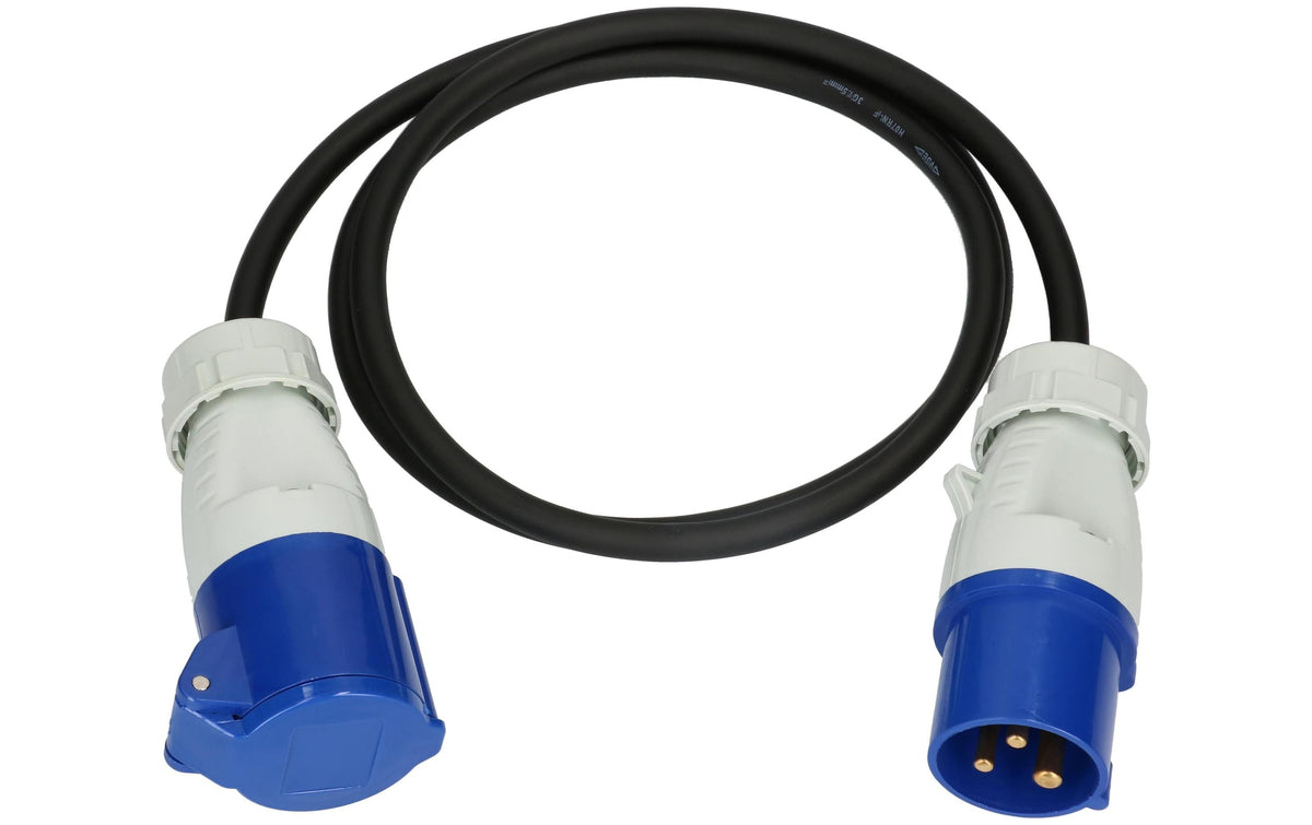 maxCAMP Verlängerungskabel 230V PUR 1,5m 3x1.5 mit Stecker & Kupplung CEE16/3