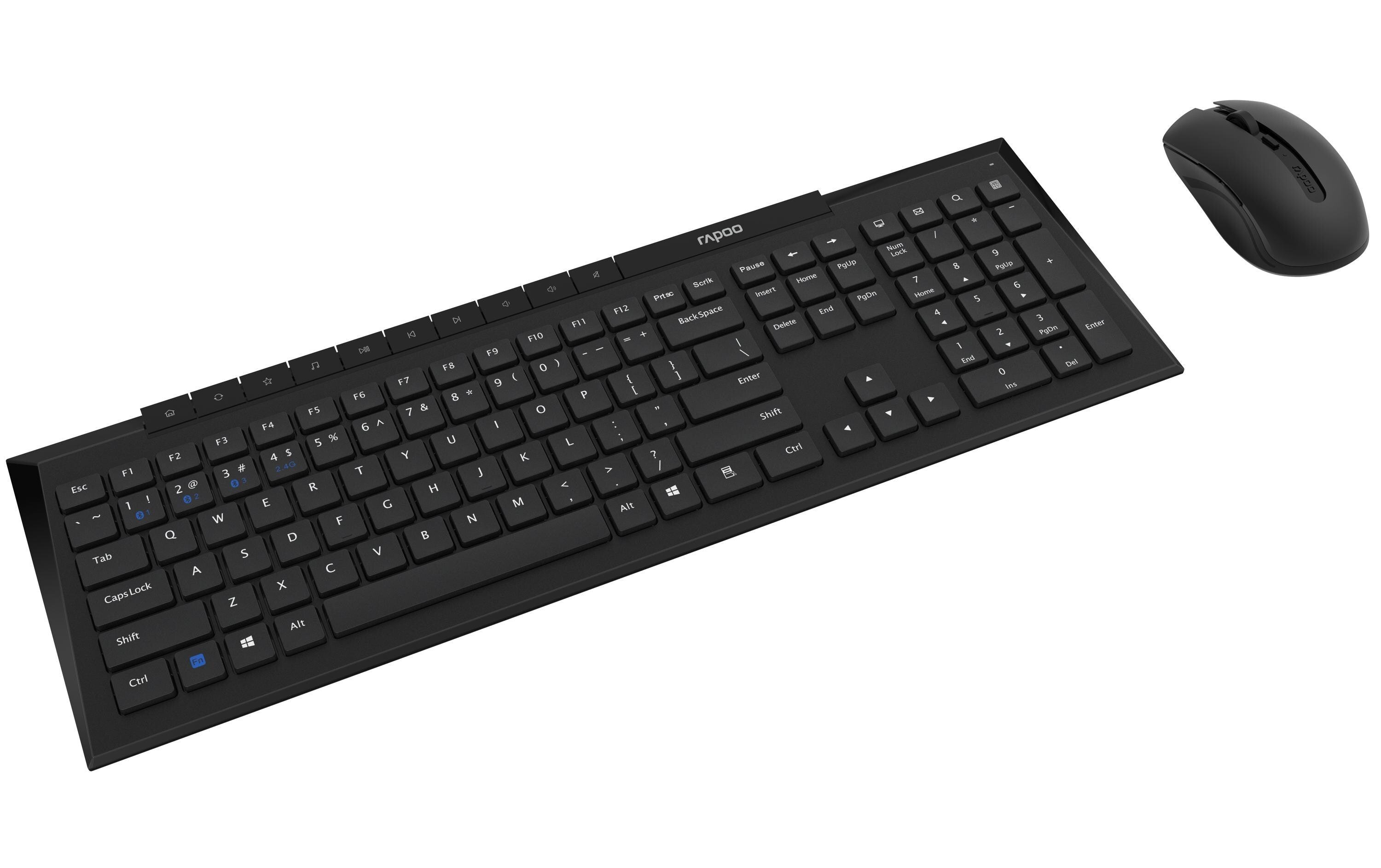 RAPOO 8210M Optical Deskset schwarz 2.4Ghz + Bluetooth