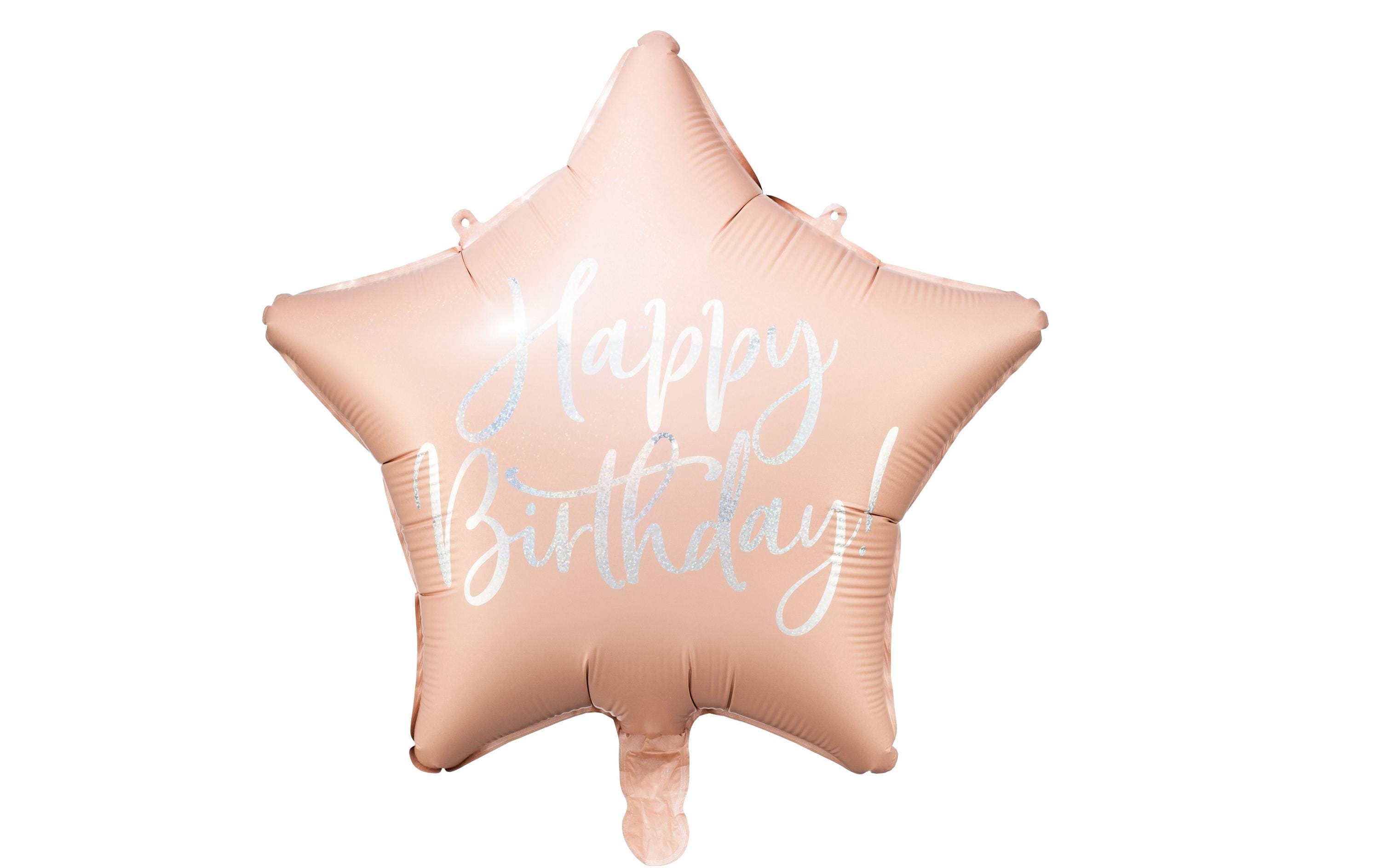 Partydeco Folienballon Happy Birthday rosa, 40 cm