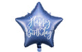Partydeco Folienballon Happy Birthday blau, 40 cm
