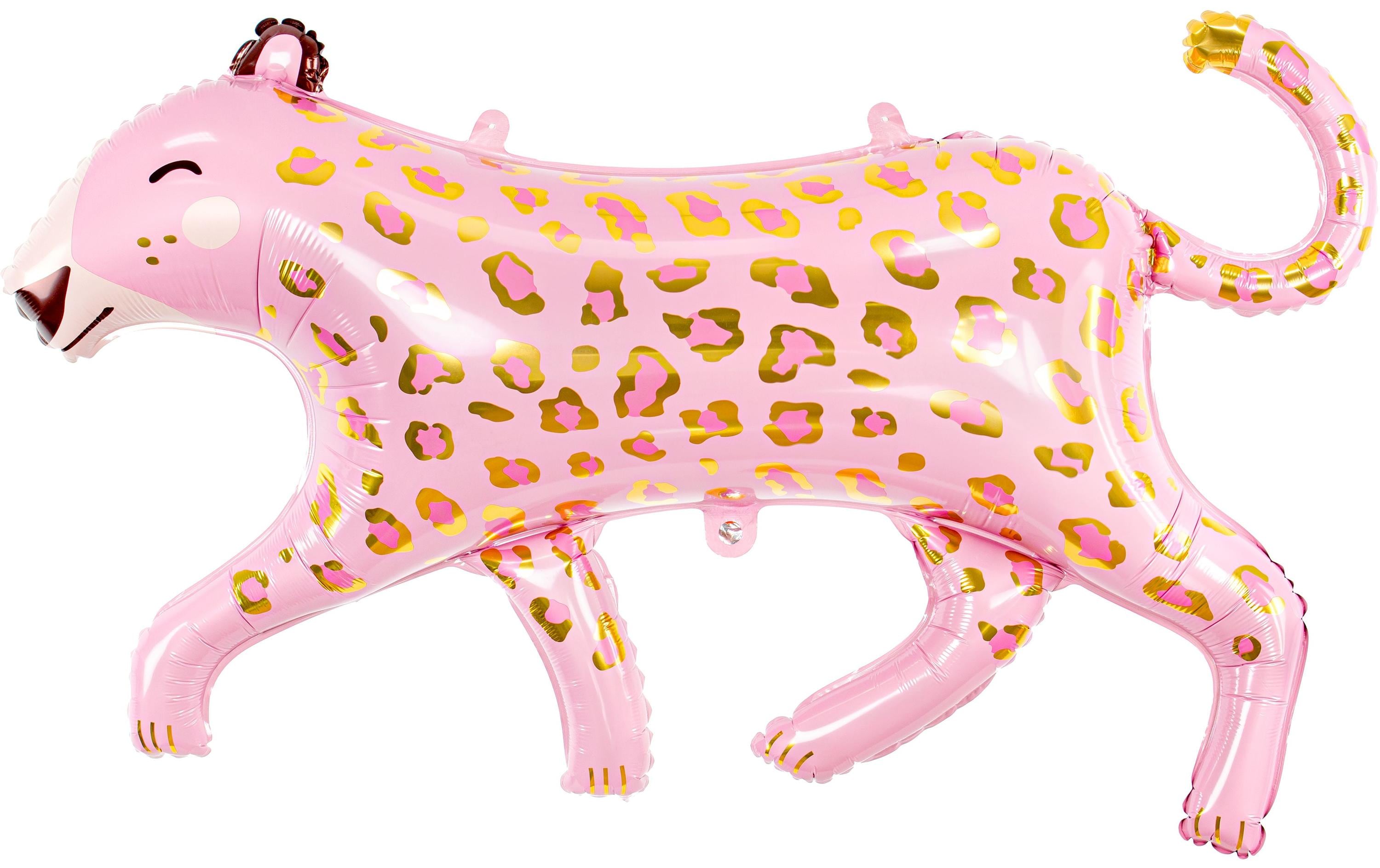 Partydeco Folienballon Leopard rosa/gold 103 x 60 cm