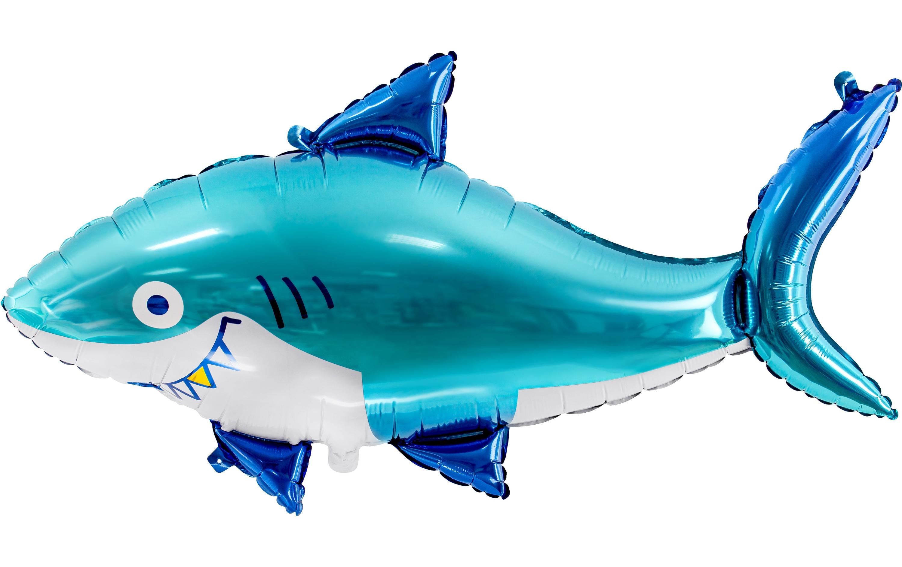 Partydeco Folienballon Shark blau, 92 x 48 cm