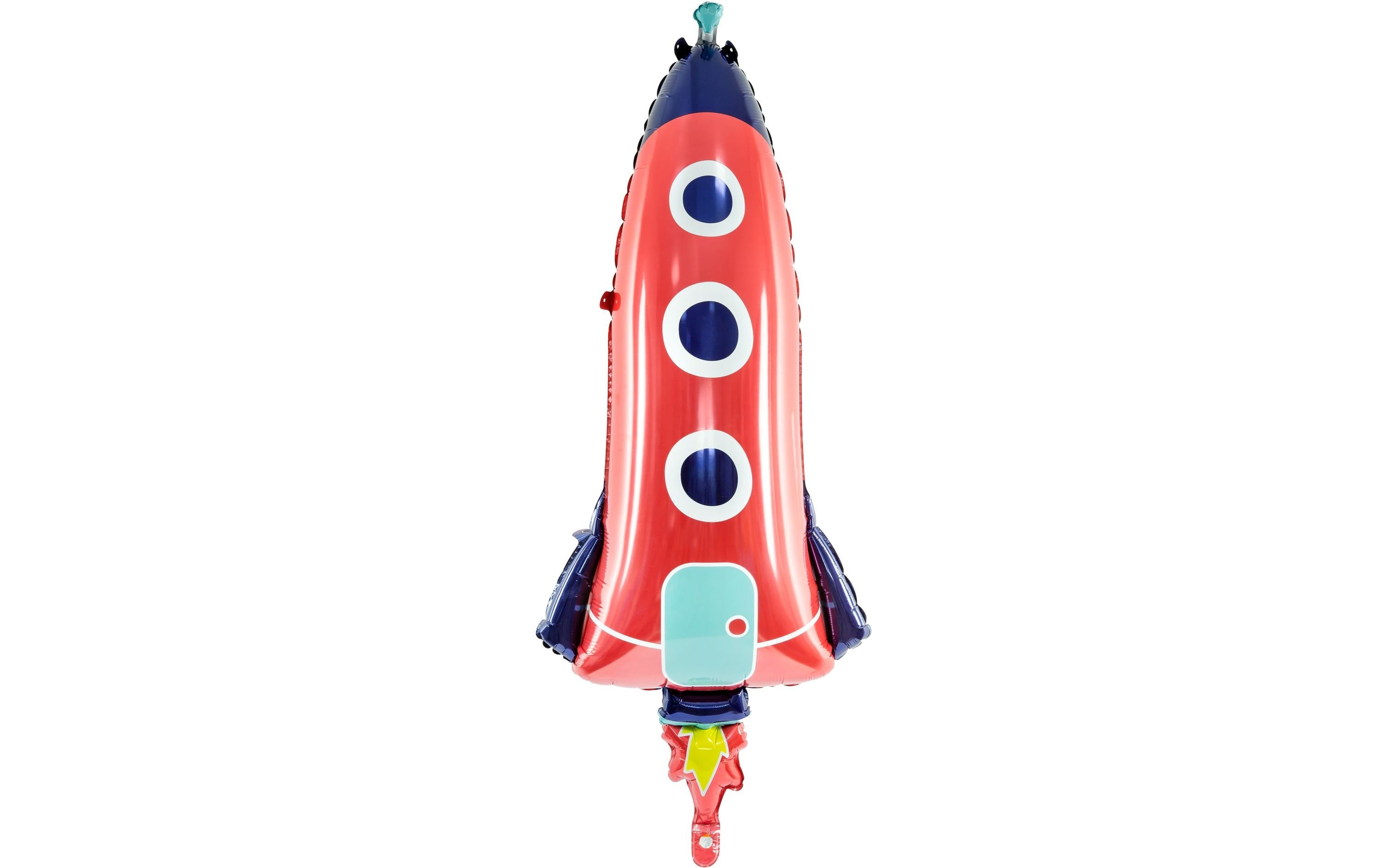 Partydeco Folienballon Rocket farbig, 44 x 115 cm