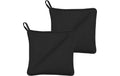 Södahl Topflappen Soft Black 2er Set 20x20cm, schwarz, 100% Baumwolle