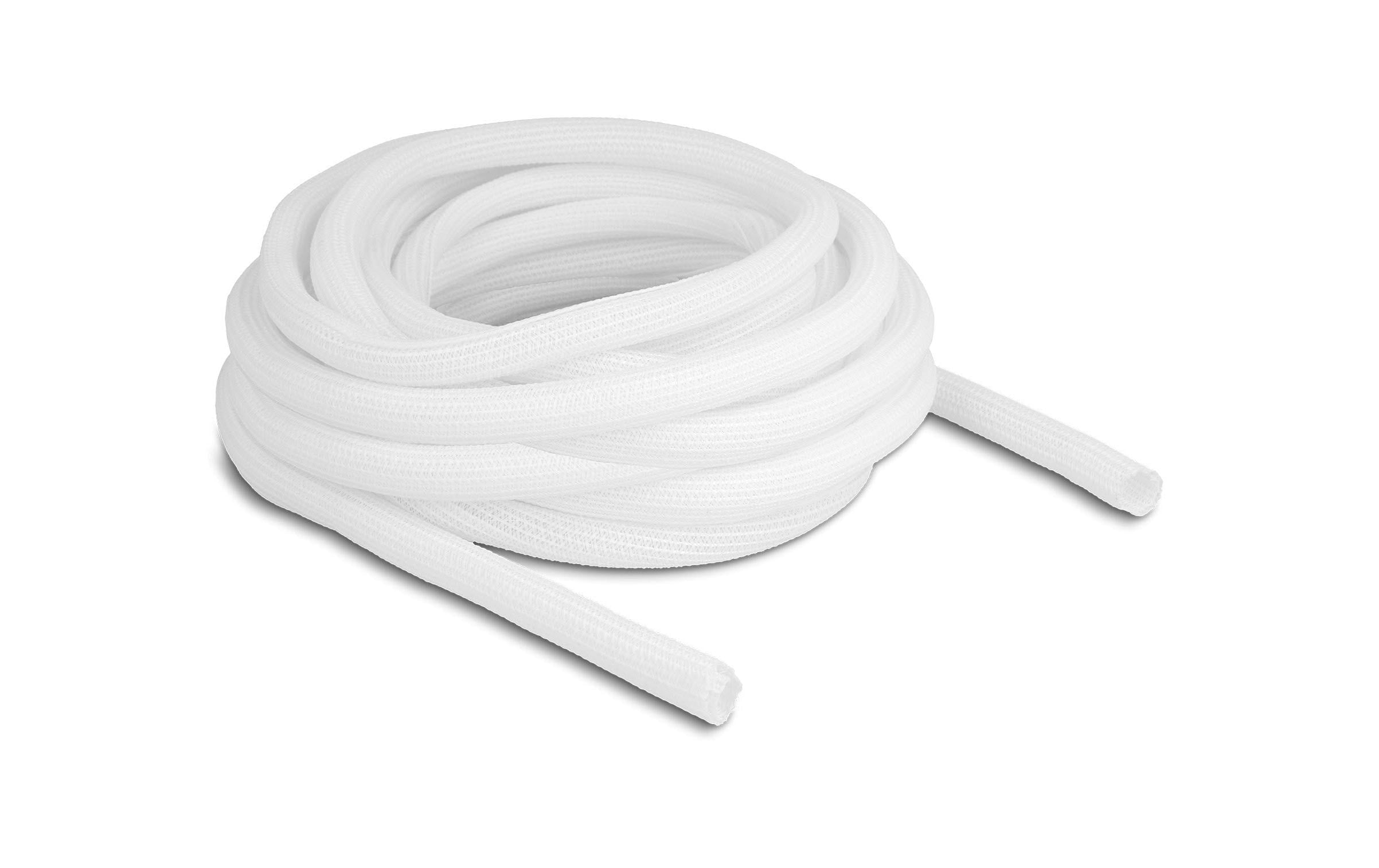 Delock Geflechtschlauch, 10mx13mm, Weiss selbstschliessend,schneidbar,hitzebeständig