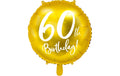 Partydeco Folienballon 60th Birthday gold/weiss, 45 cm, 1 Stück