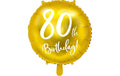 Partydeco Folienballon 80th Birthday gold/weiss, 45 cm, 1 Stück