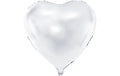 Partydeco Folienballon Heart weiss, 61 cm, 1 Stück