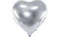 Partydeco Folienballon Heart silber, 61 cm, 1 Stück