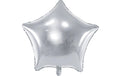Partydeco Folienballon Star silber, 48 cm, 1 Stück
