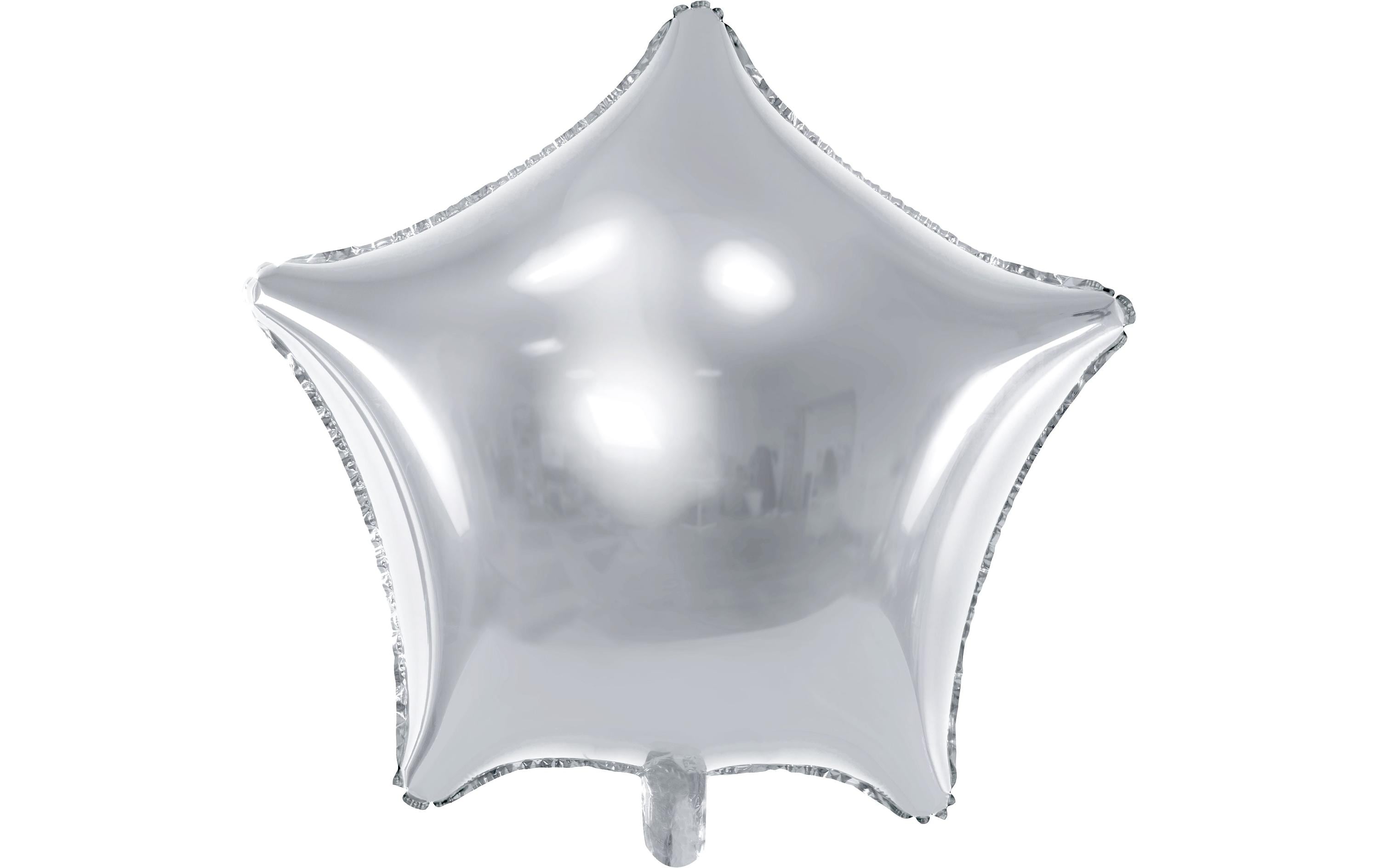 Partydeco Folienballon Star silber, 48 cm, 1 Stück