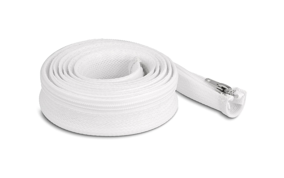 Delock Geflechtschlauch, 2mx30mm Reissverschluss, hitzebeständig, Weiss
