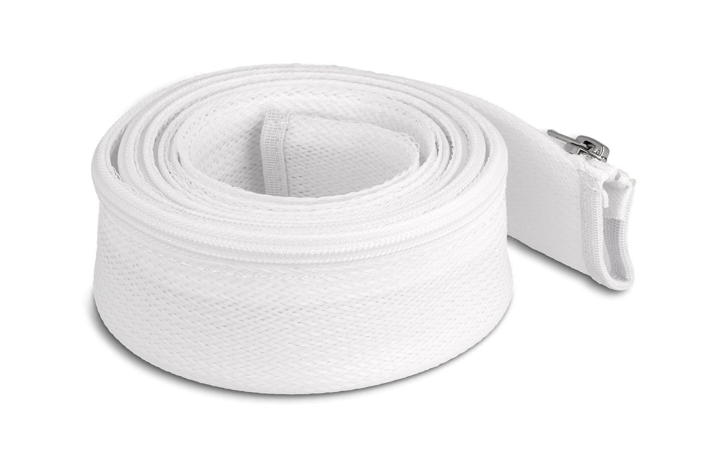 Delock Geflechtschlauch, 2mx50mm Reissverschluss, hitzebeständig, Weiss