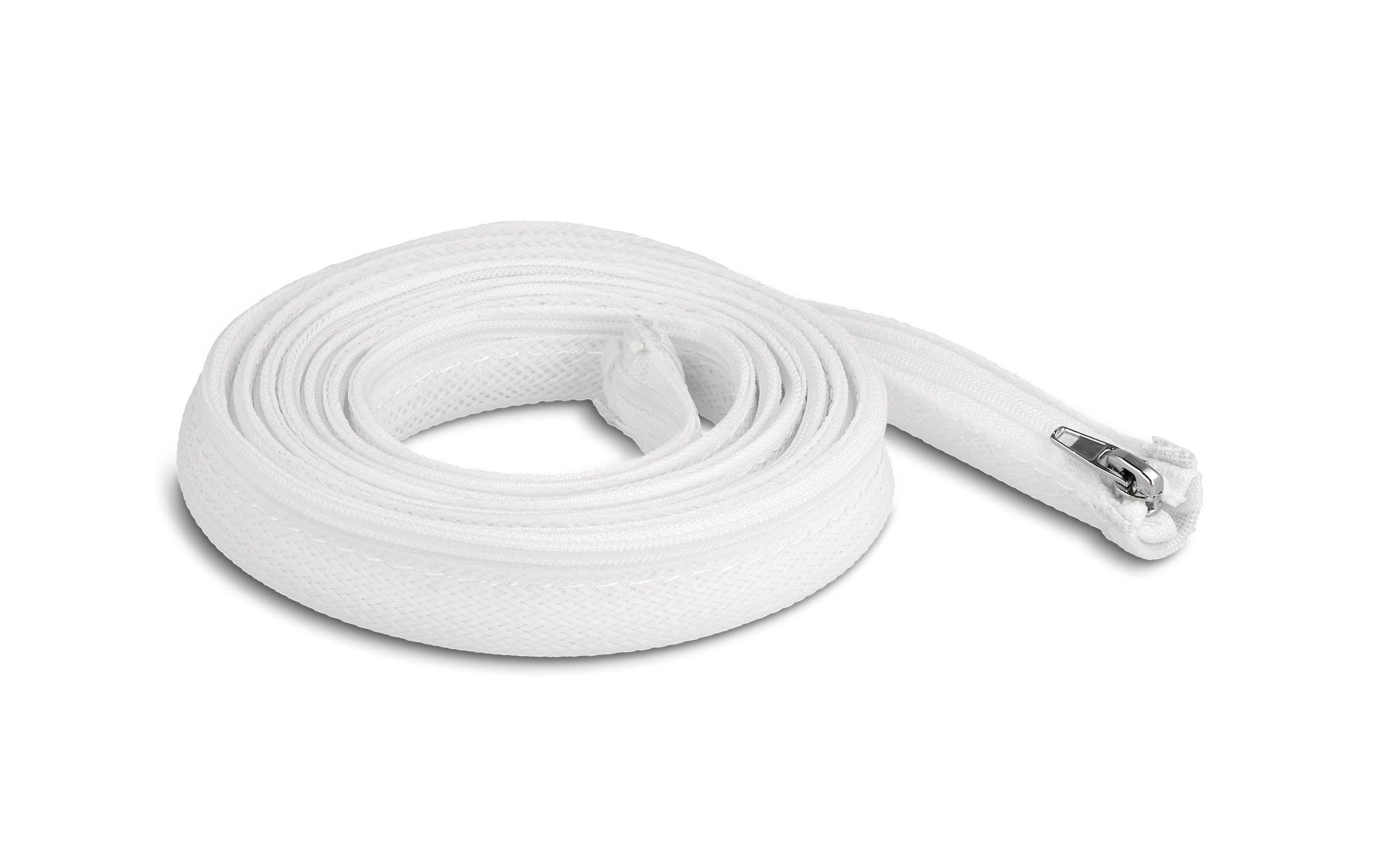 Delock Geflechtschlauch, 2mx20mm Reissverschluss, hitzebeständig, Weiss