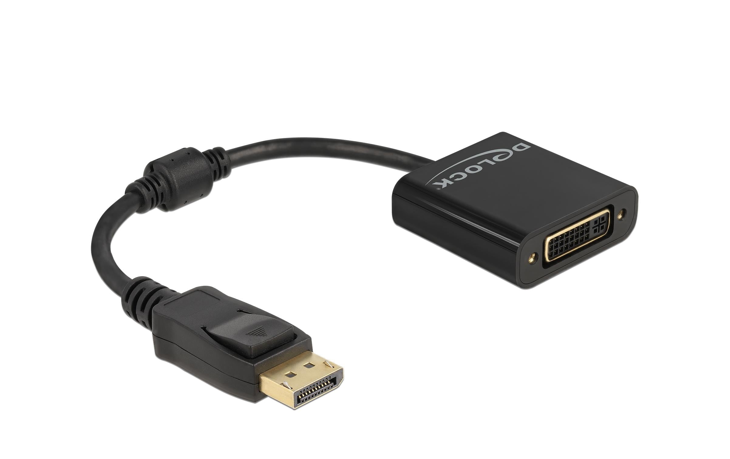 Delock Adapter DP1.2 Stecker zu DVI Buchse 4K, Passiv, schwarz