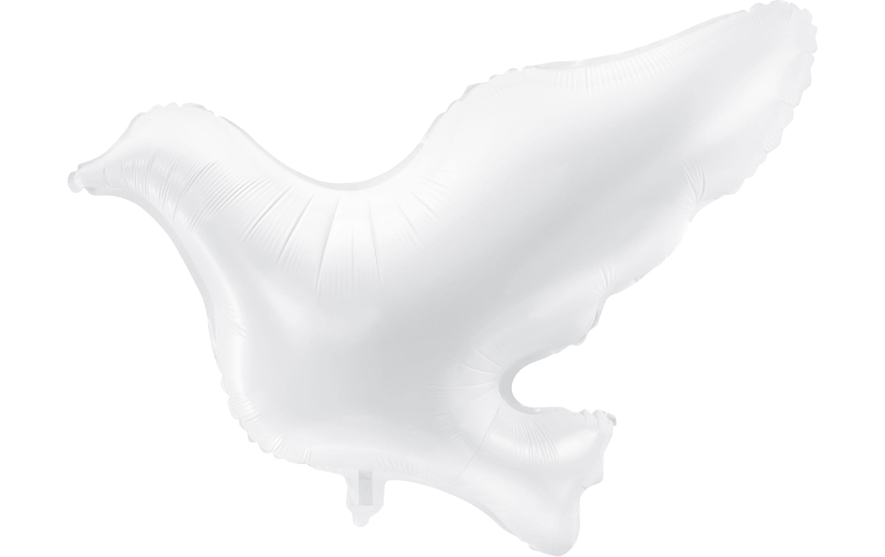 Partydeco Folienballon Dove weiss, 77 x 66 cm