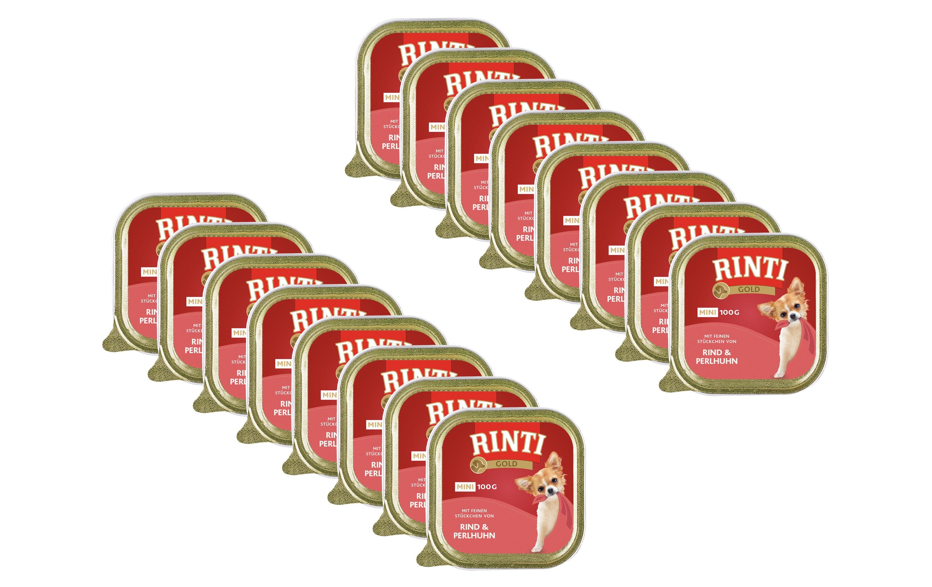 Rinti Gold Mini Schale Rind & Perlhuhn 16x100g