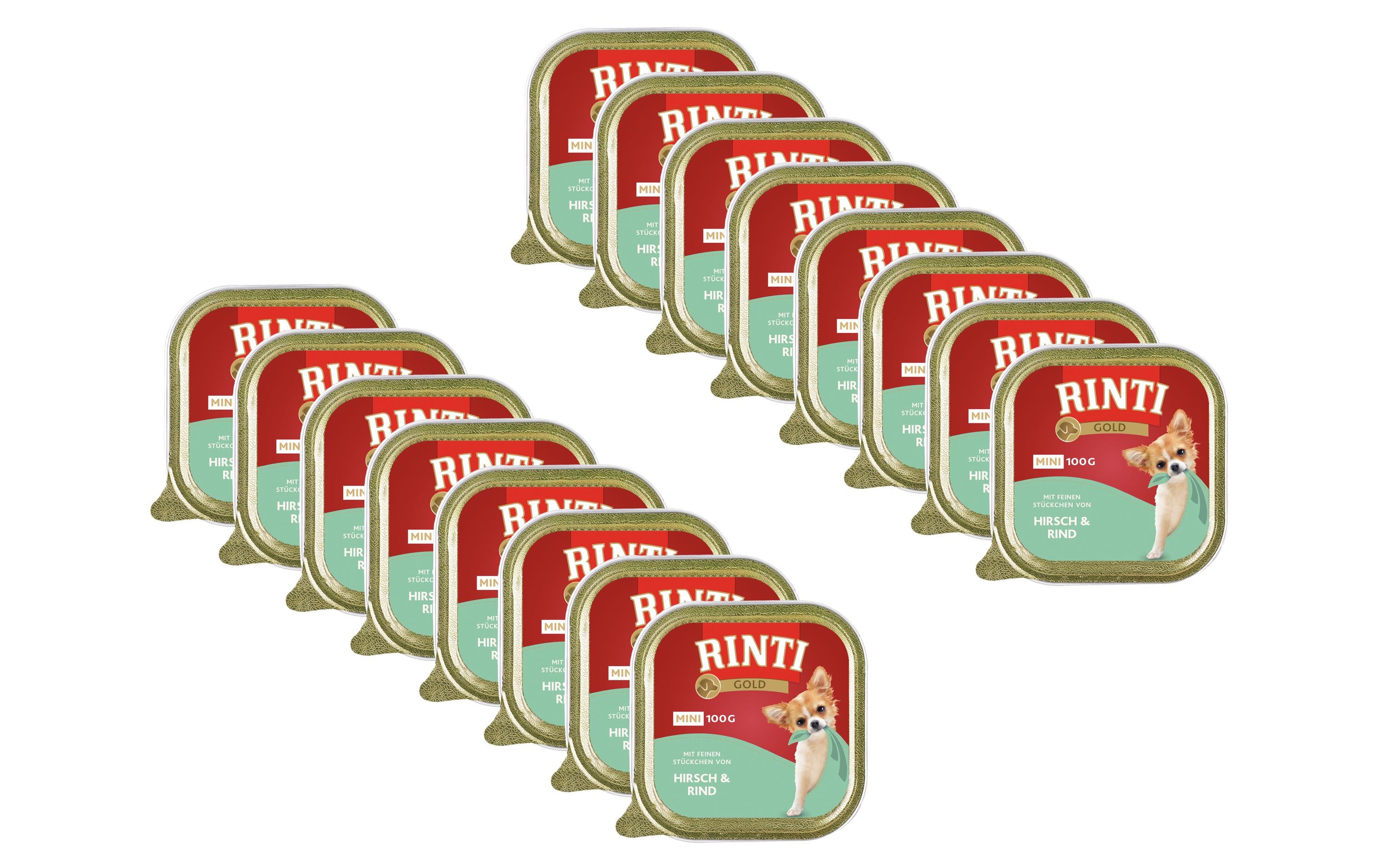 Rinti Gold Mini Schale Hirsch & Rind 16x100g