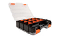 Delock Sortimentsbox mit 34 Fächern Orange/Schwarz, 320 x 270 x 80 mm