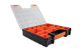 Delock Sortimentsbox mit 14 Fächern Orange/Schwarz, 312 x 272 x 60 mm