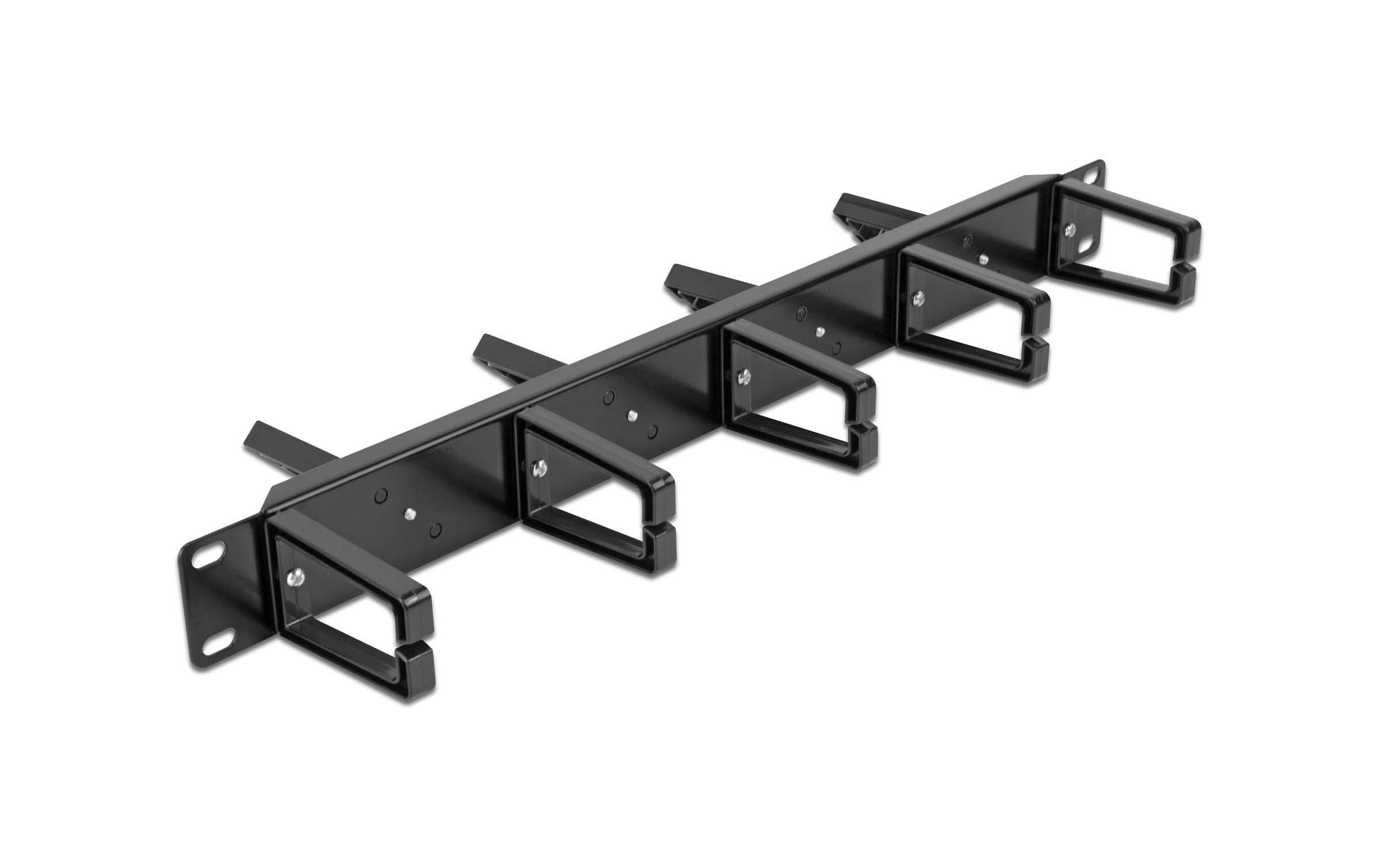 Delock 19" Kabelmanagement Rangierpanel Beidseitig mit 9 Bügeln, 1 HE, schwarz
