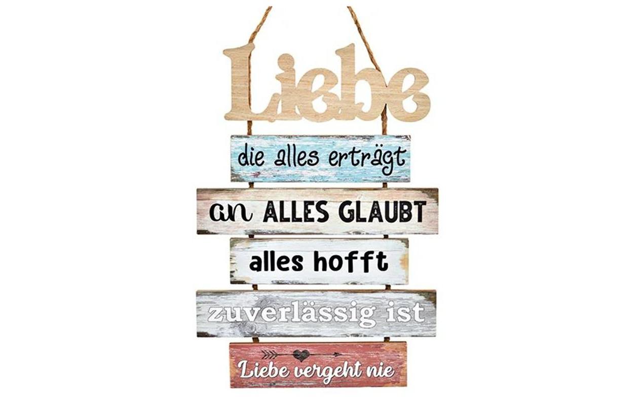 G. Wurm Schild Liebe.... aus Holz 33x48x1.5 cm (BxHxT)