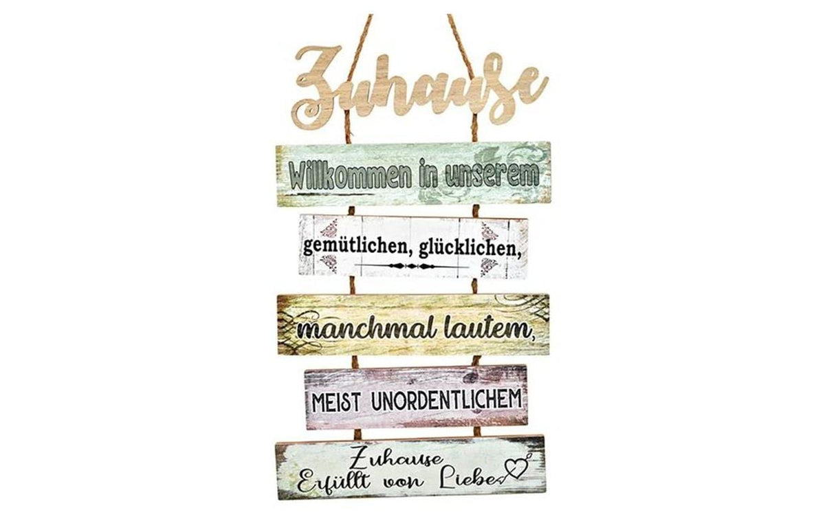 G. Wurm Schild Zuhause.... aus Holz 32x53x1.5 cm (BxHxT)