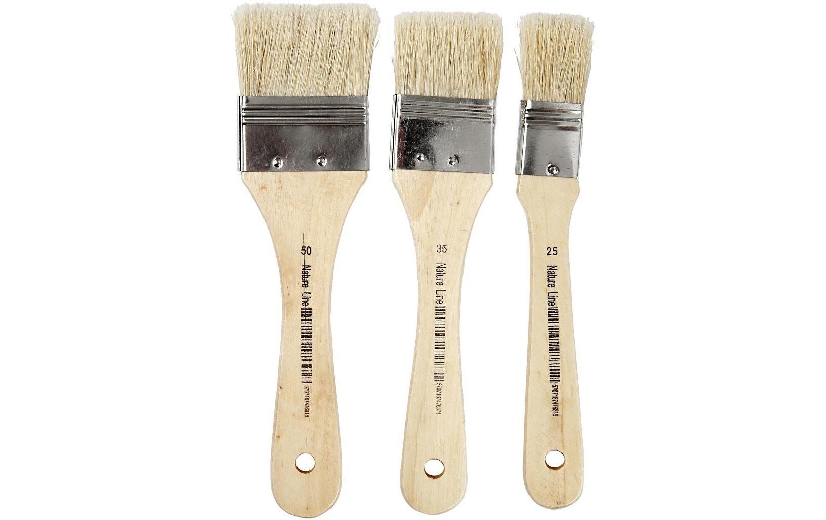 Creativ Company Lackierpinsel Flach 3 Stück, 25 + 35 + 50 mm