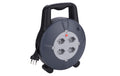Kabelrolle 10 m, 4x T13 Steckdose grau / schwarz