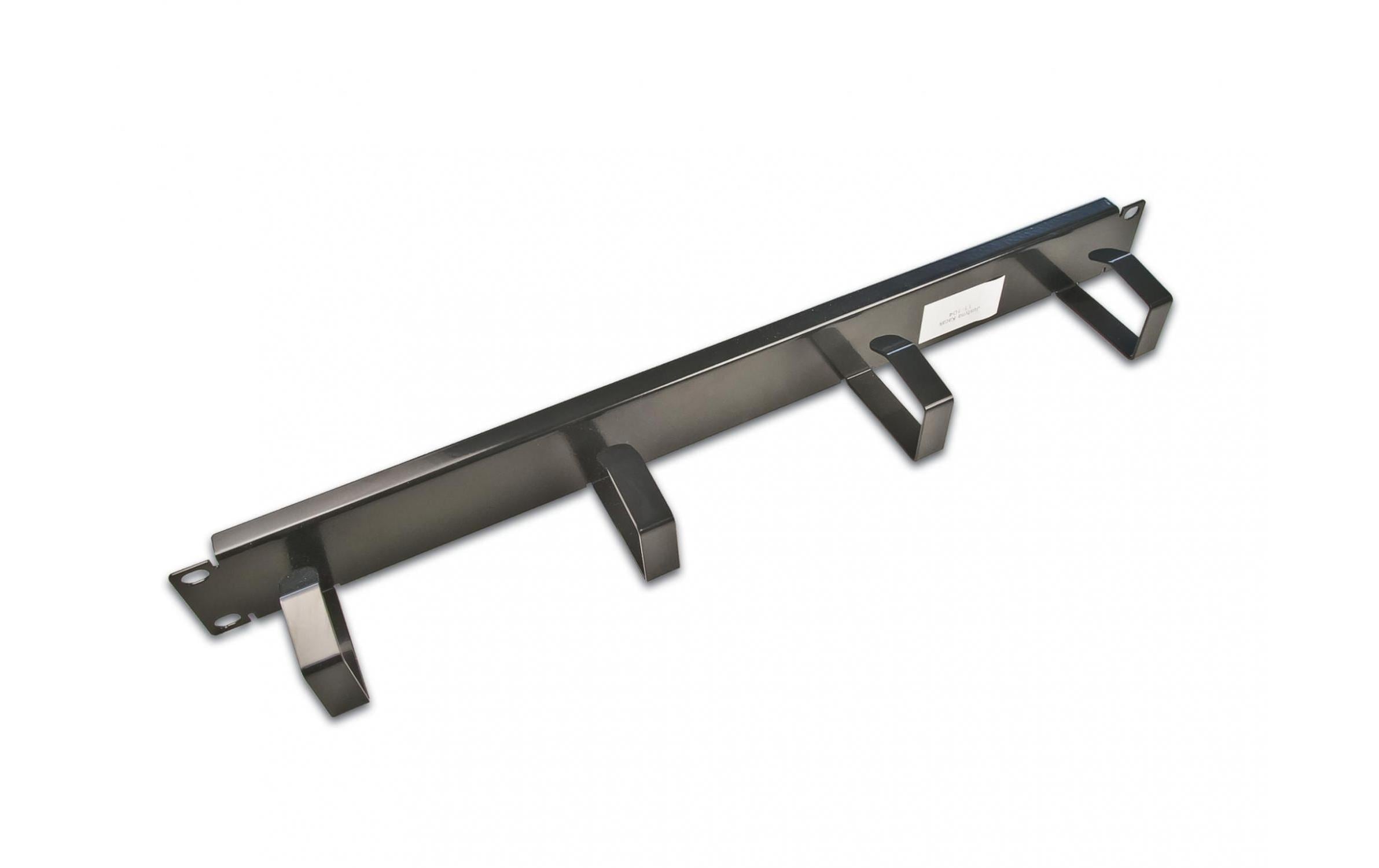19" WIREWIN 1HE Kabelführungspanel mit 4 Metallringen, schwarz