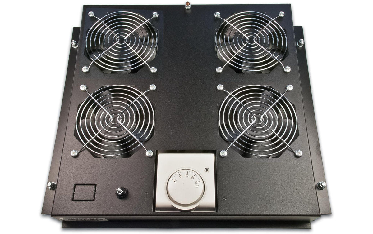 WIREWIN Dachlüftereinsatz, schwarz für Stand-/Serverschränke mit 4 Lüfter