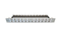 24-Port 1HE Patchpanel, geschirmt hellgrau, Leerpanel für Keystone Modul 19"