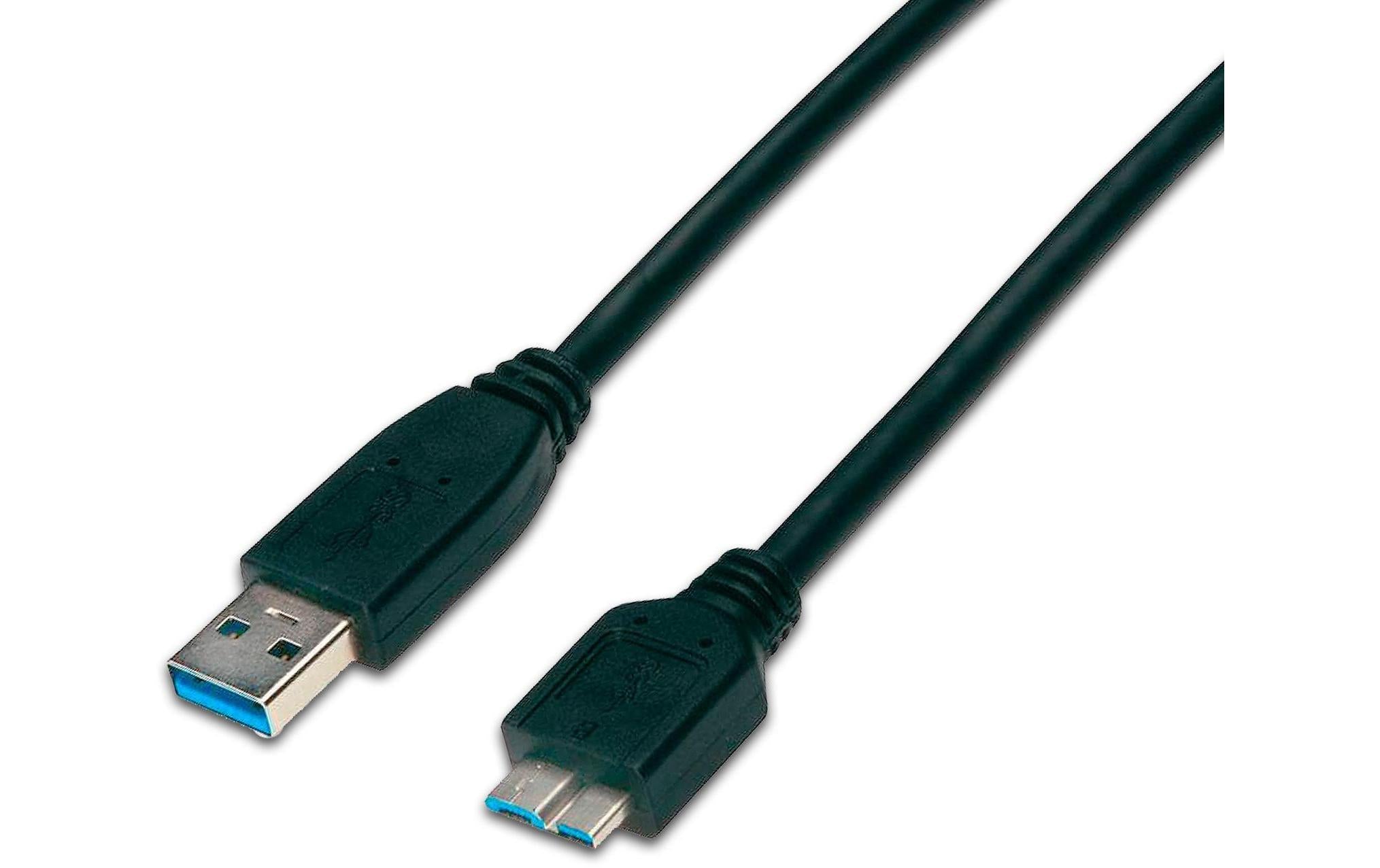 Wirewin USB3.0 Kabel, 0.5m, A-Micro-B für USB3.0 Geräte, bis 5Gbps, schwarz