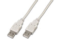 USB2.0-Kabel A-A: 100cm, bis 480Mbps Spezialkabel M/M, grau