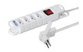 STEFFEN Steckerleiste VARIABL, 4xT13 Skate, 3m Kabel, weiss, flachstecker