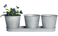 Esschert Design Pflanzengefässe Altzink,3er Set, Stahl, 11.1x32.8x10.5 cm (LxBxH)