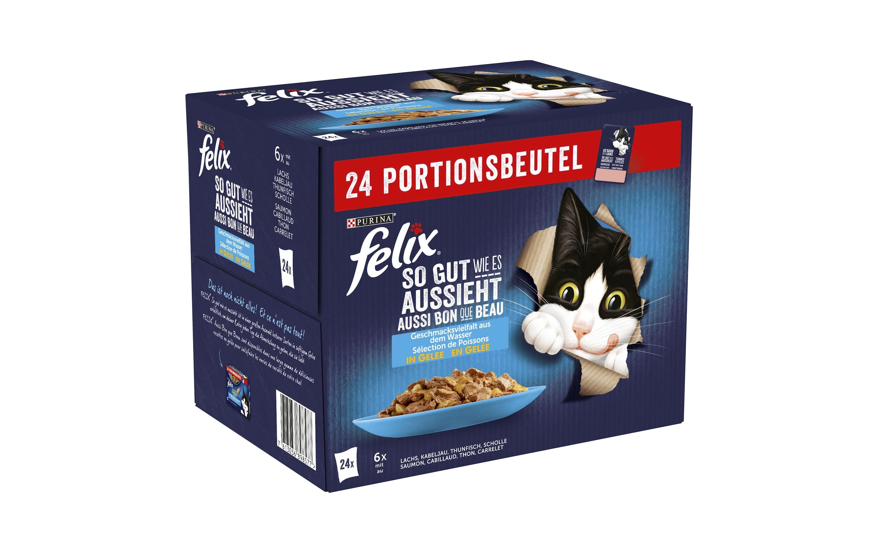Felix Nassfutter So gut wie es aussieht Lachs/Scholle/Kabeljau/Thunfisch, 24x85g