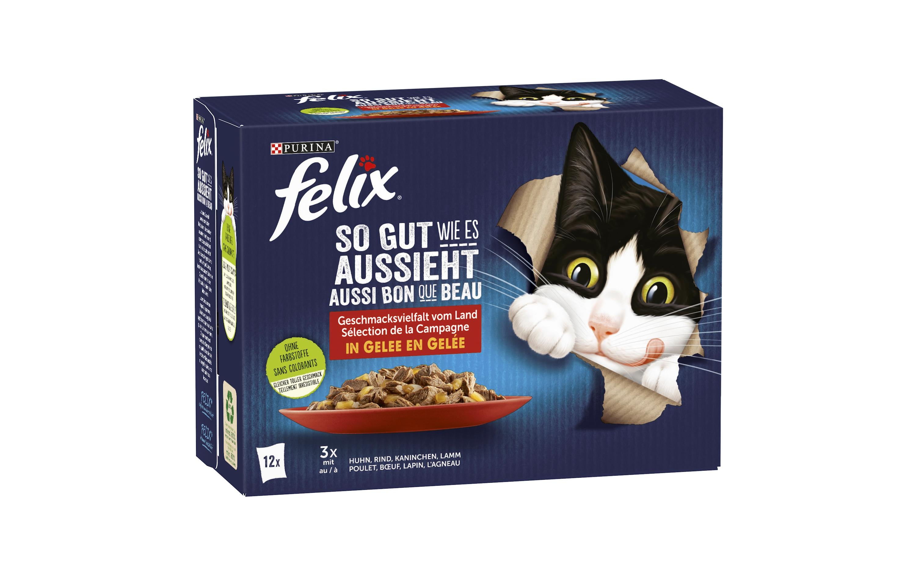 Felix Nassfutter So gut wie es aussieht Huhn/Rind/Kaninchen/Lamm, 12x85