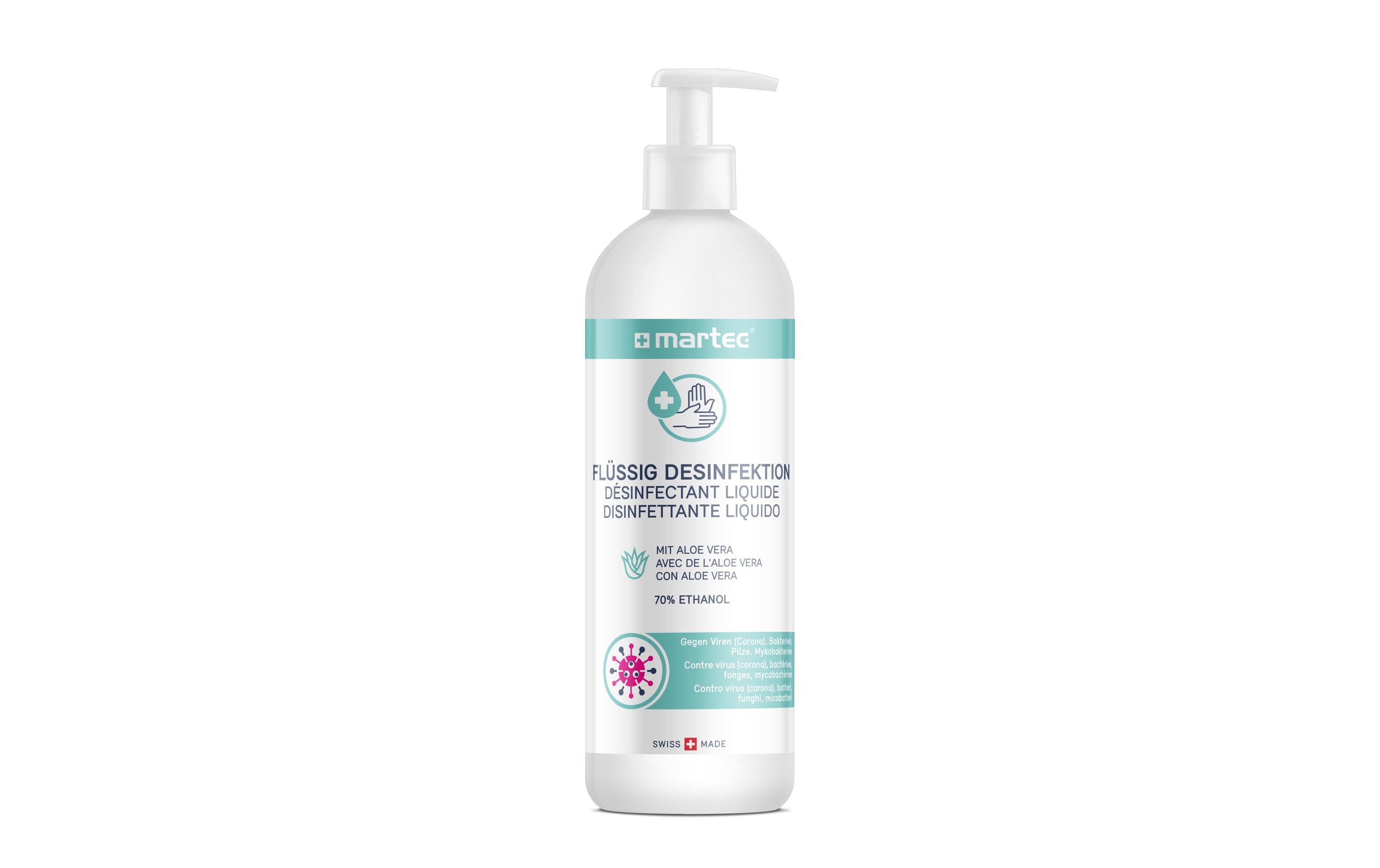 MARTEC Flüssig Desinfektion mit Aloe Spender 500 ml